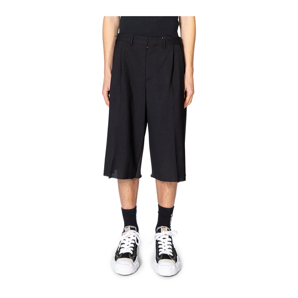 MM6 Maison Margiela Zwarte Op Maat Gemaakte Wollen Shorts Black Heren