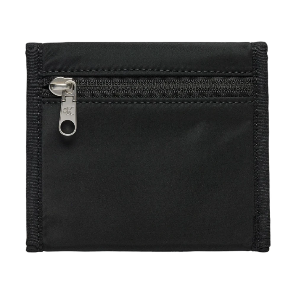 Calvin Klein Jeans Zwarte Polyester Portemonnee met Knoopsluiting voor Mannen Black Heren