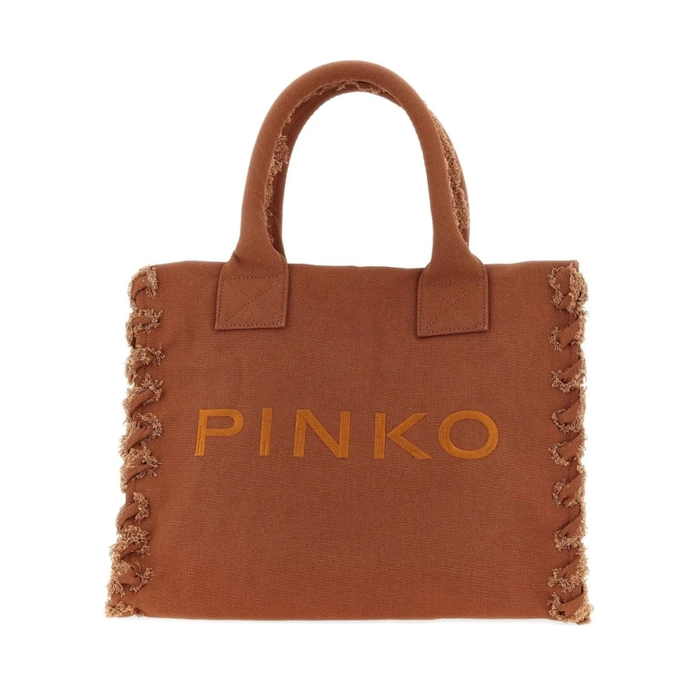 Pinko Women's Beige Beach Shopper Canvas - Shopping Bags - One Size - Bags