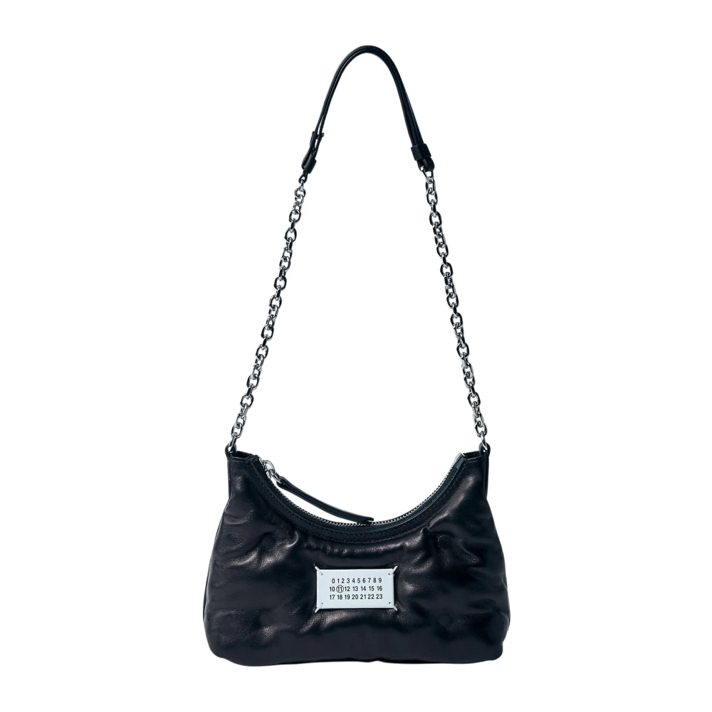 Maison Margiela Gewatteerde Leren Schoudertas met Logo Black Dames