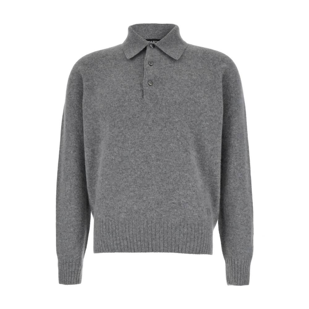Tom Ford Kasjmier Polo Sweater in Grijs Gray Heren