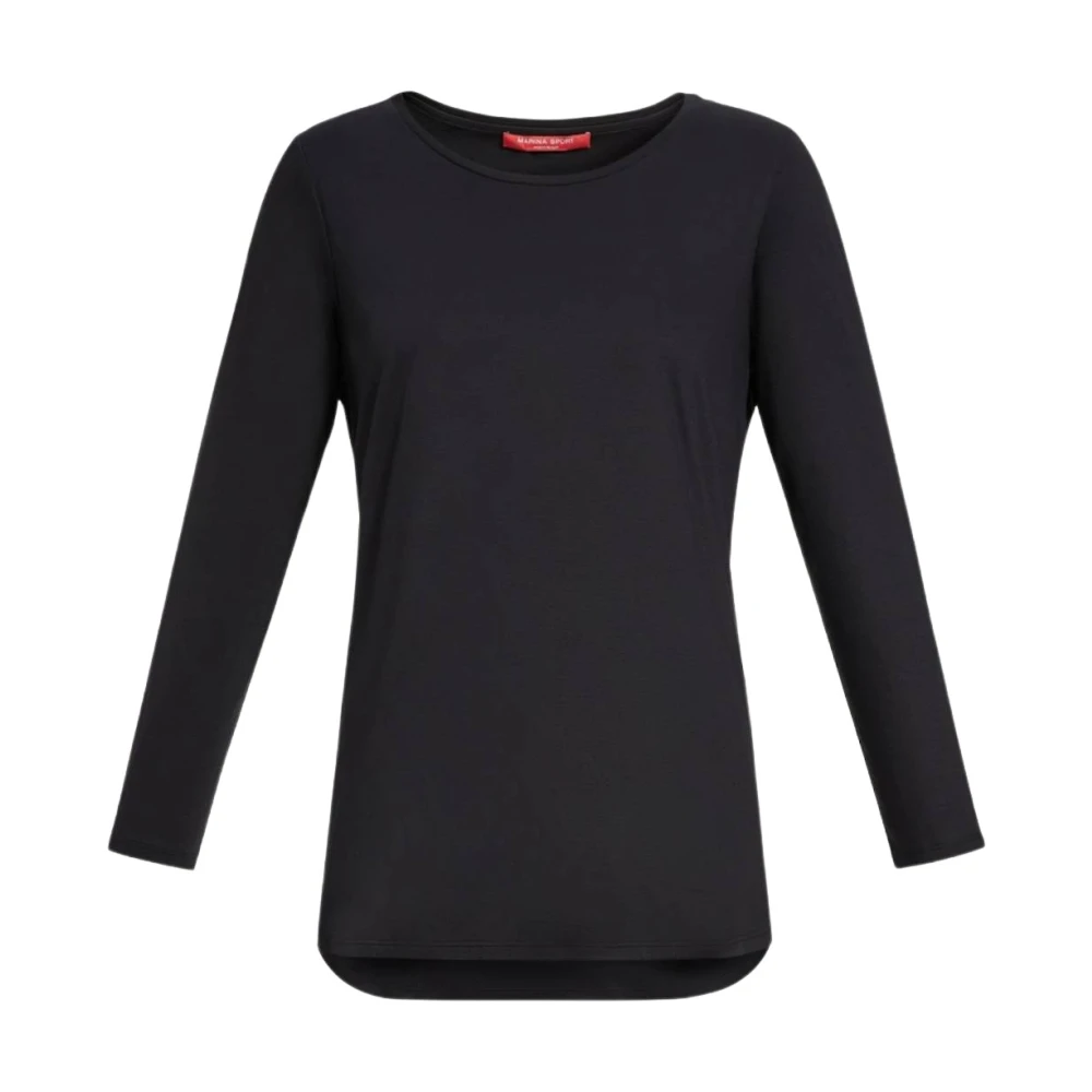 Marina Rinaldi Elegante Zwarte Katoenen Blouse Black Dames