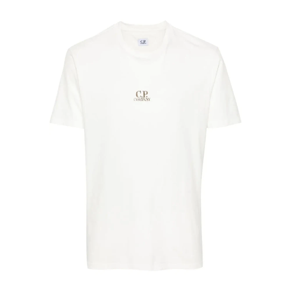 C.P. Company Katoenen Logo Bedrukt T-Shirt White Heren