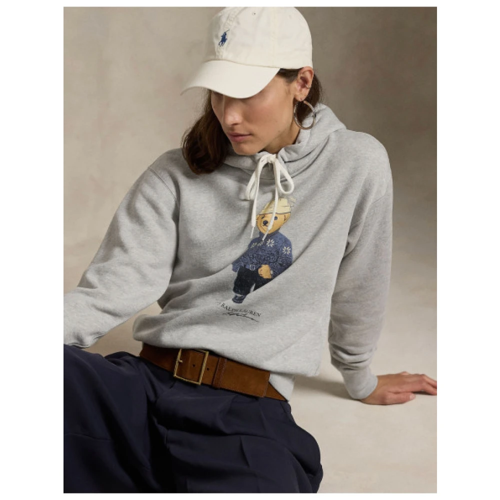 Polo Ralph Lauren Hoodie met Berenprint Gray Dames