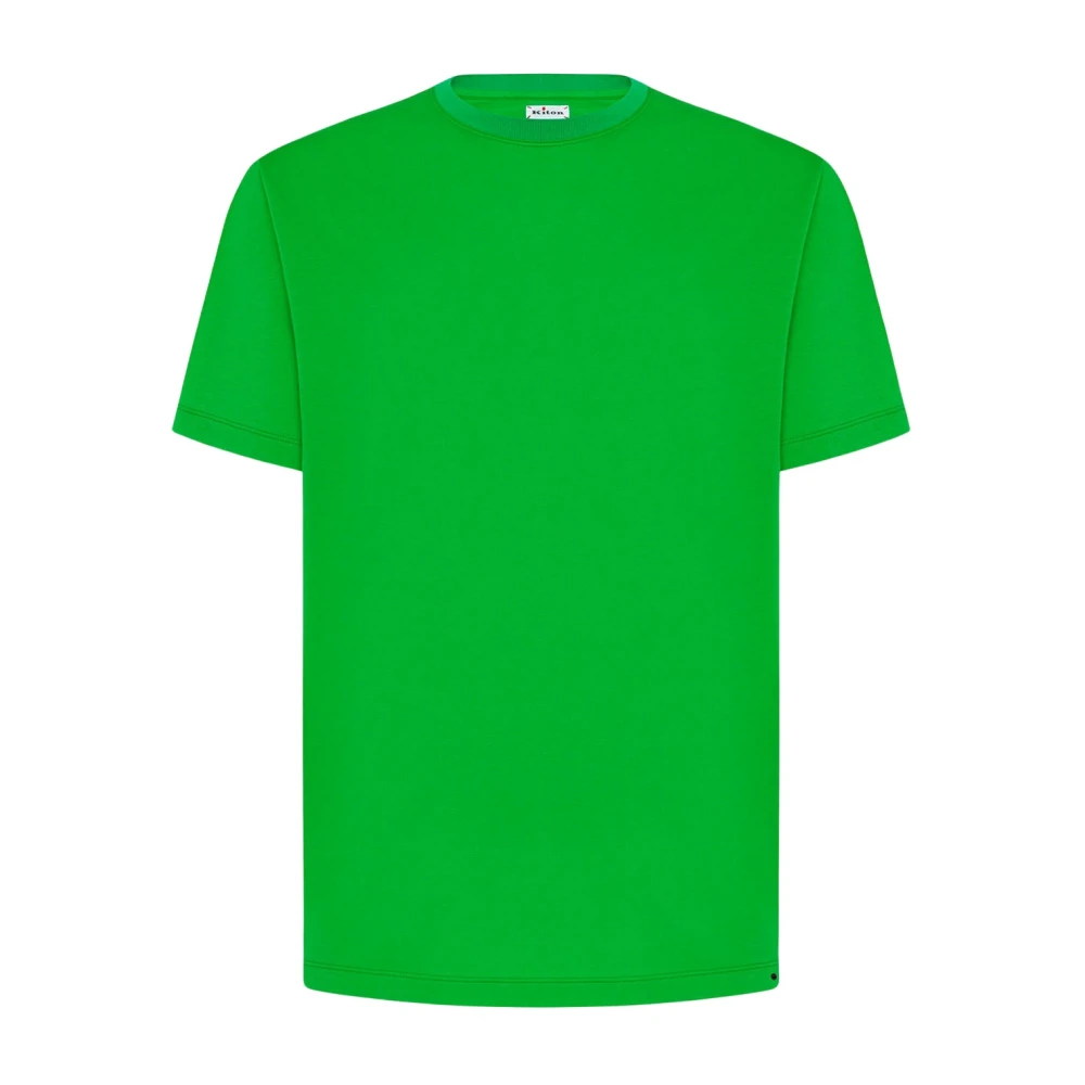 Kiton Groene Katoenen T-Shirt Milano Stijl Green Heren