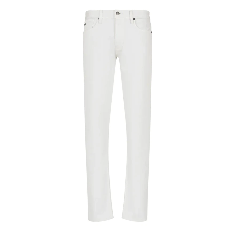 Emporio Armani Slim Fit Comfort Denim Jeans Beige White Heren