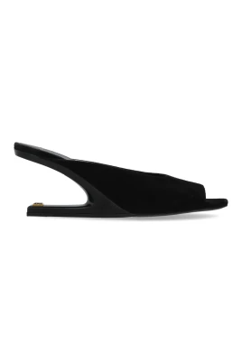 Suede Wedge Mules