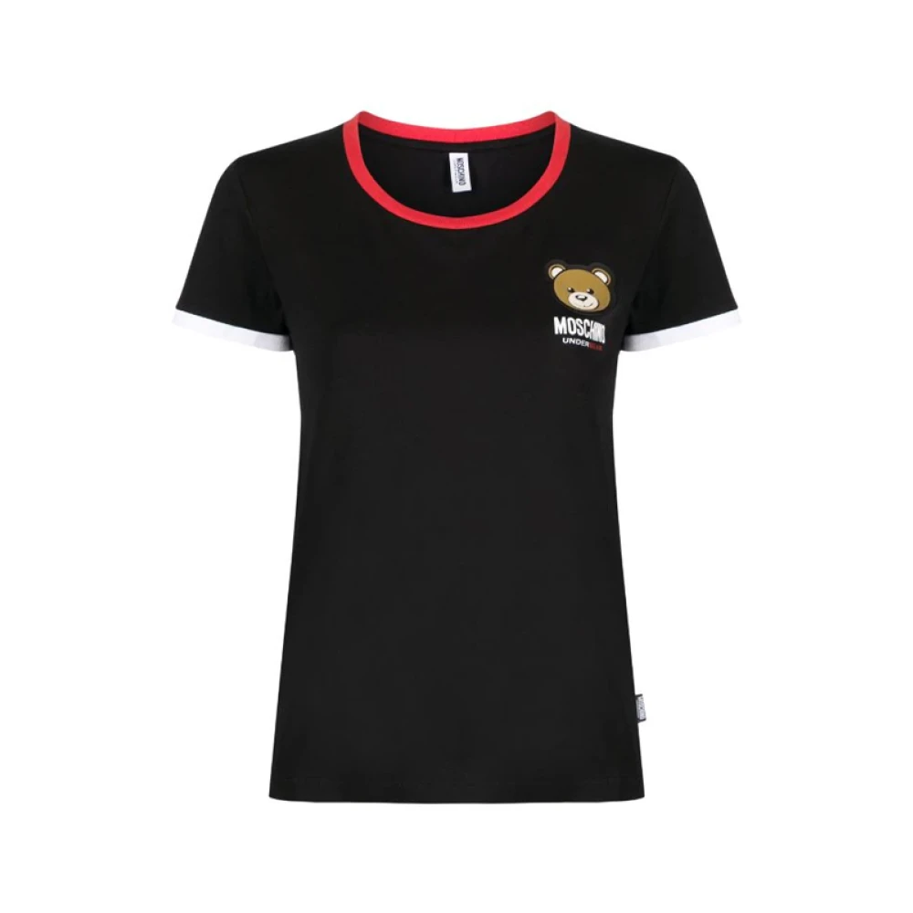 Moschino Zwarte witte en rode Teddy T-shirt Black Dames
