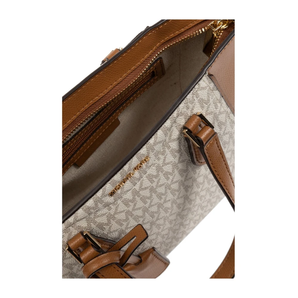 Michael Kors Schoudertas met Monogram Motief Beige Dames