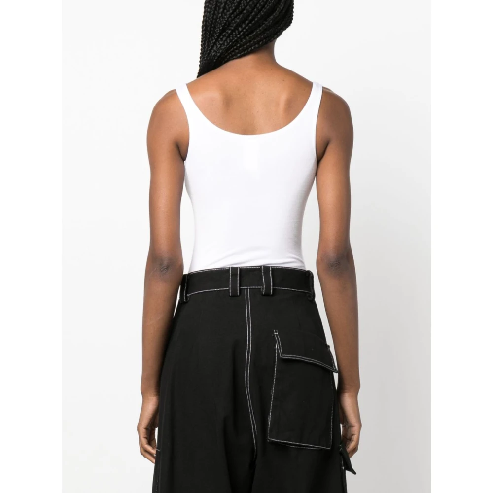 Wolford Witte Gebreide Top Hoge Glans Afwerking White Dames