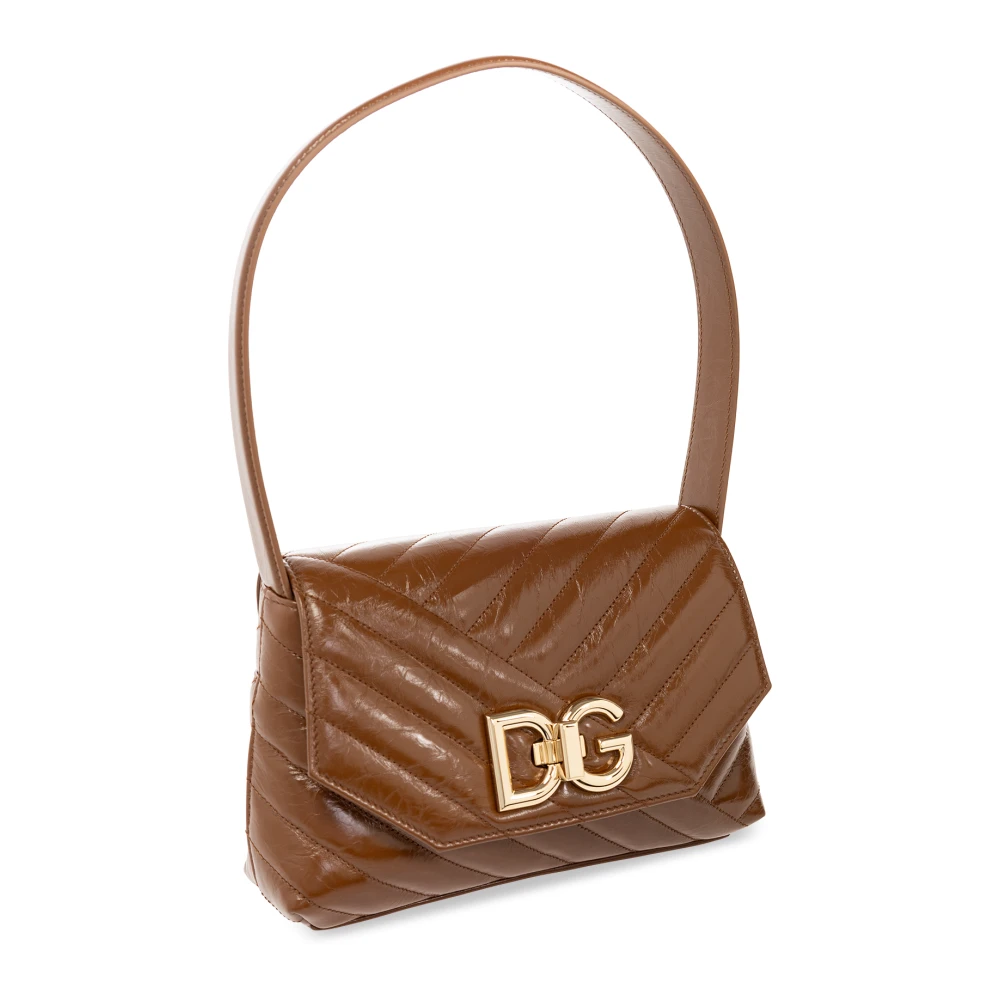 Dolce & Gabbana Schoudertas met logo Brown Dames