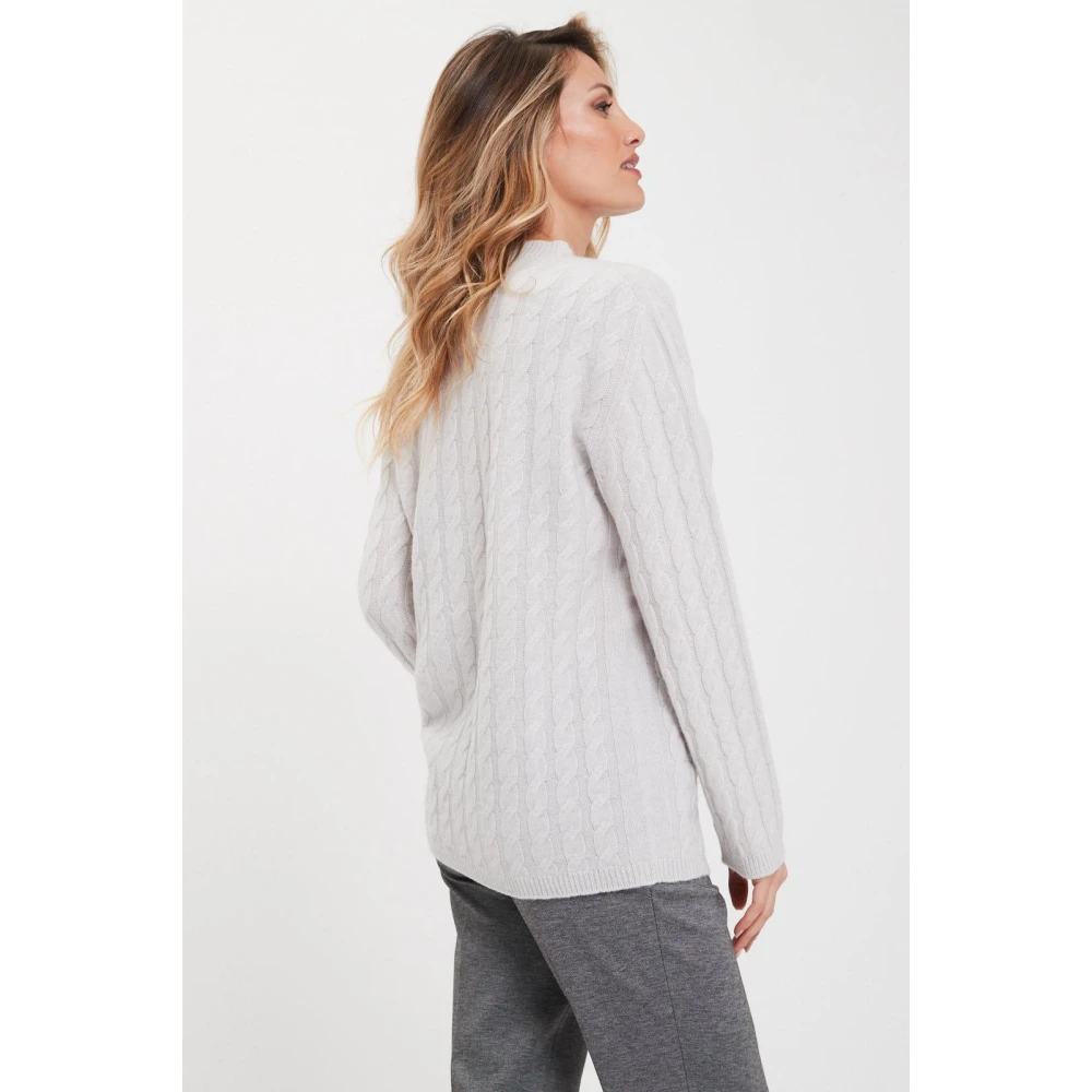 Alpha Studio Klassieke Crew Neck Sweater Gray Dames