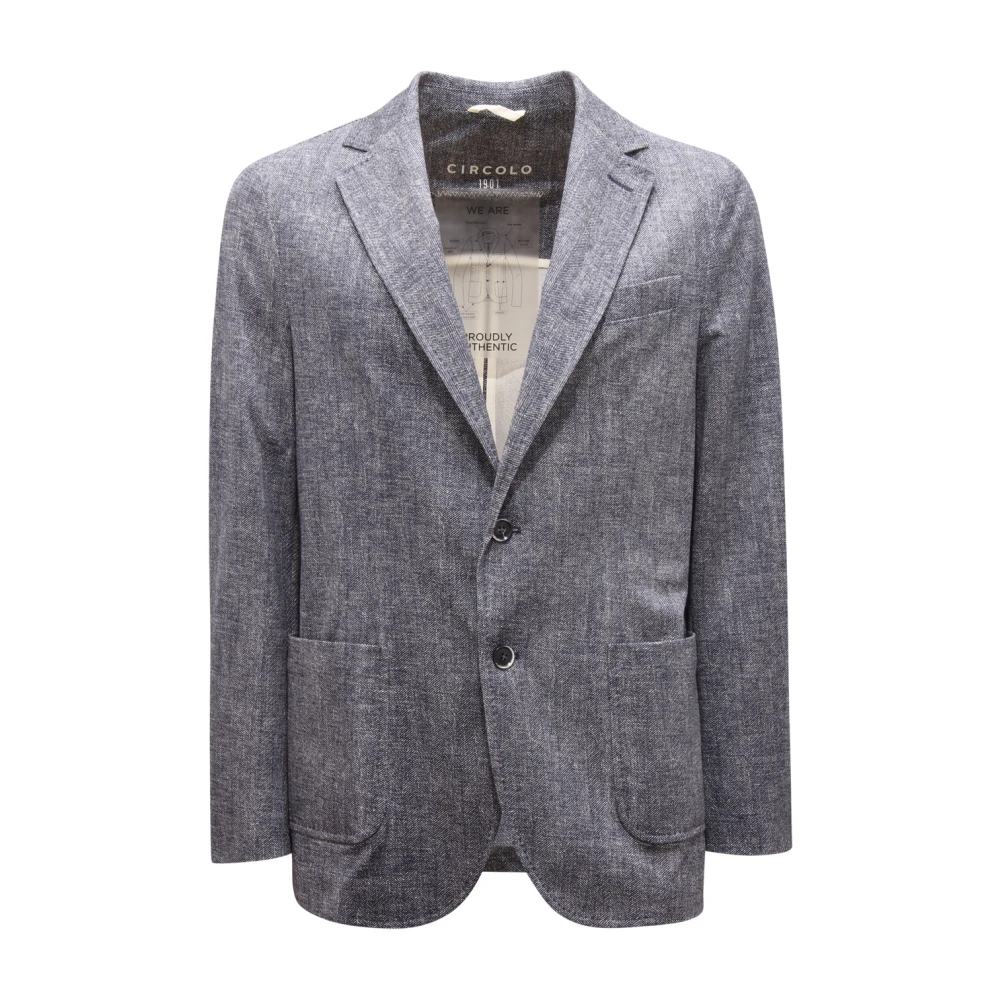 Circolo 1901 Men's Blue Blazers, L, Piquet Jacket Unlined Model Cn4339