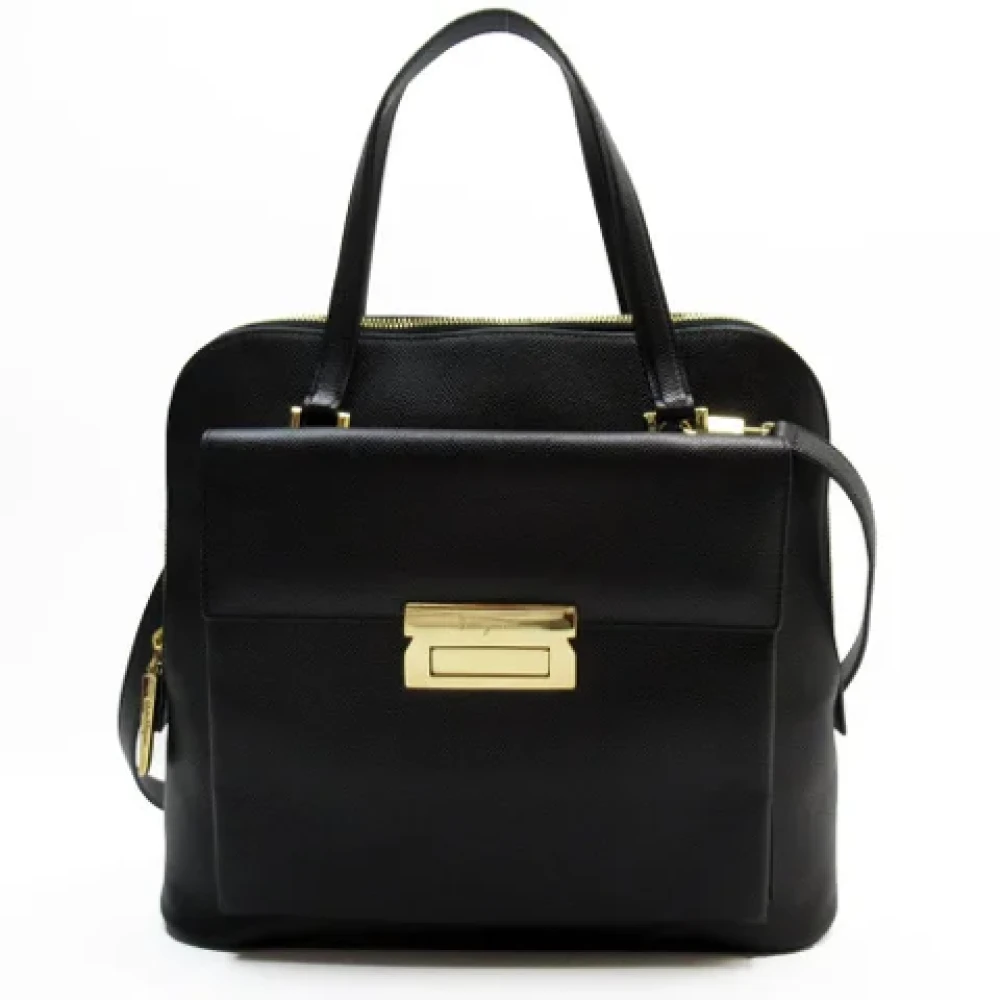 Salvatore Ferragamo Pre-owned Leather handbags Black Dames