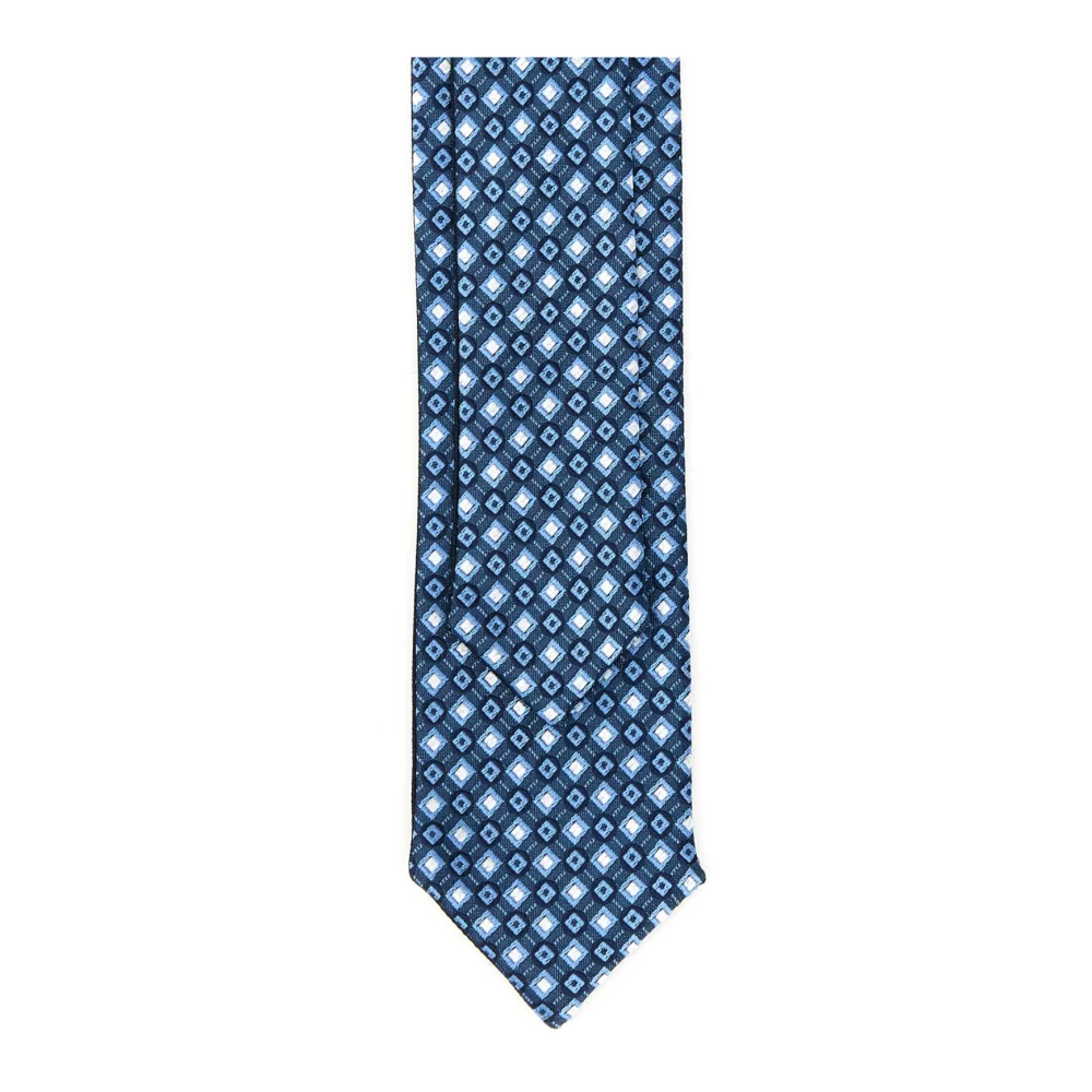 Boss Zijden Blend Geborduurde Das Blue Heren