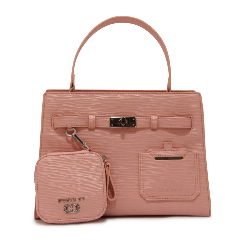 La Carrie Pink Handbags, Female, One Size, Pocket Media Shopper