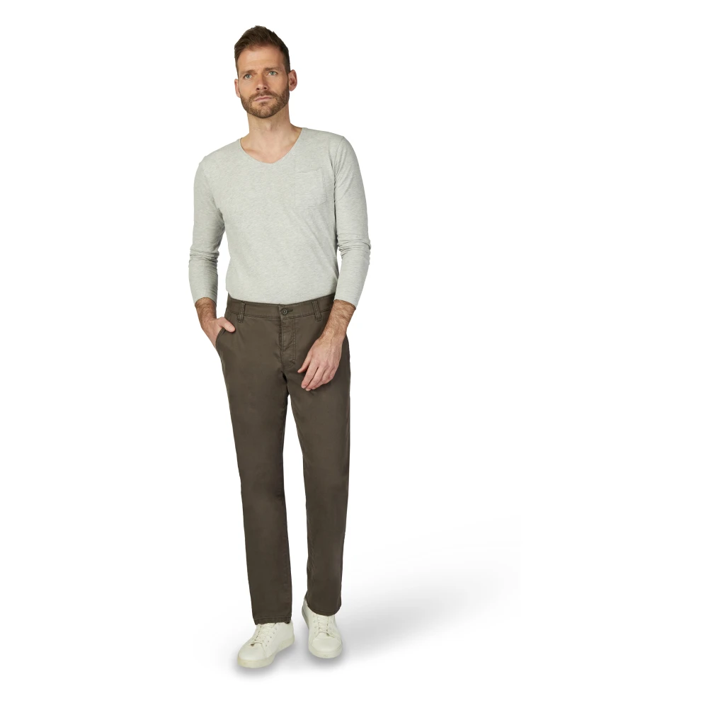 club of comfort Comfortabele platte voorkant broek Green Heren