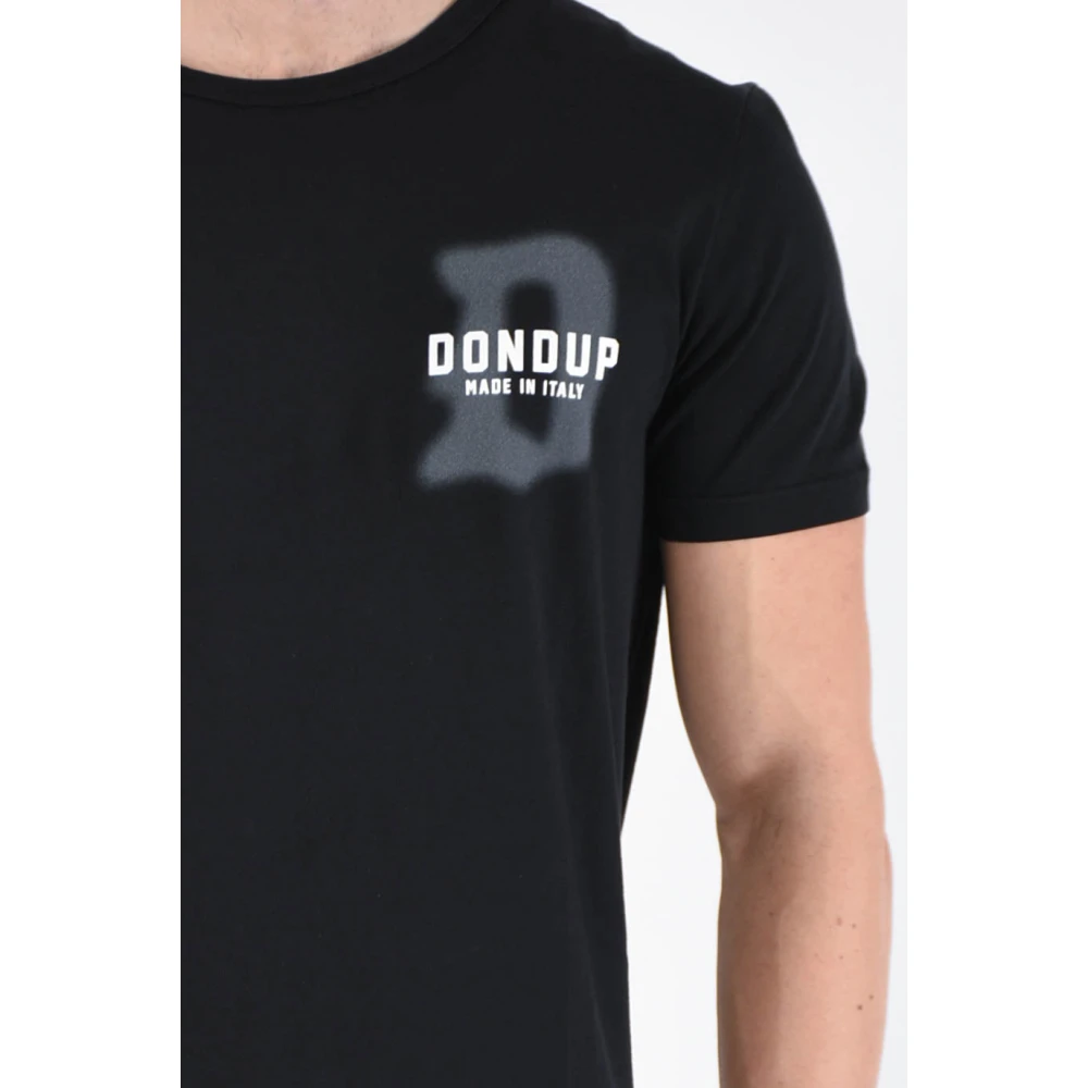 Dondup Klassieke Logo Print Katoenen T-shirt Black Heren