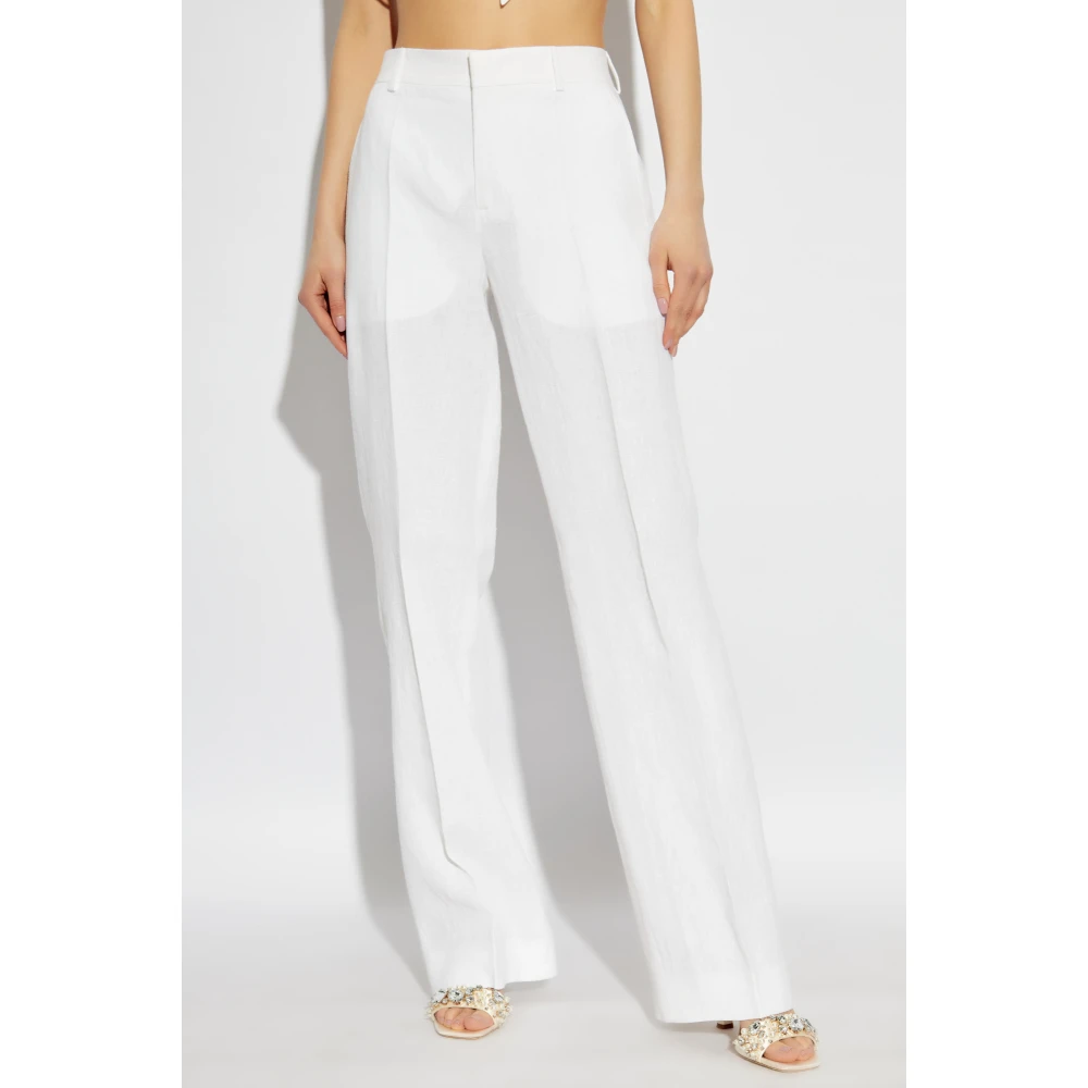 Moschino Linnen broek met vouw White Dames