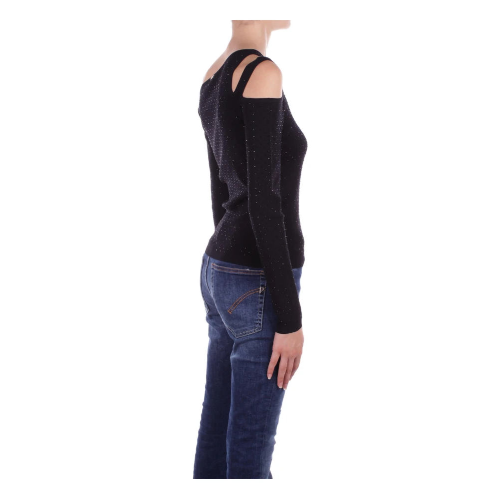 Liu Jo Zwarte Cut-Out Sweater Collectie 1 Black Dames