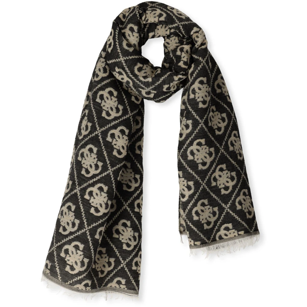 Guess Chique Jacquard Sjaal Orlina Black Dames