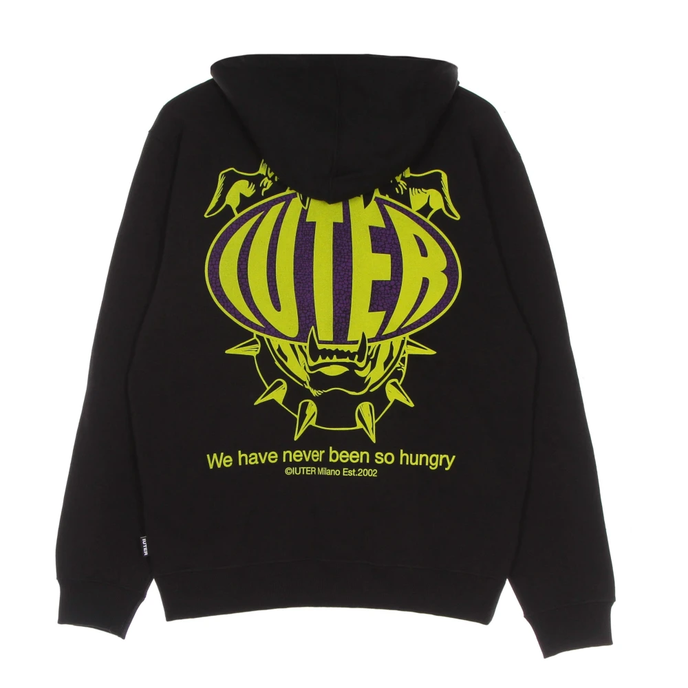 Iuter Zwarte hoodie met kangoeroezak Black Heren