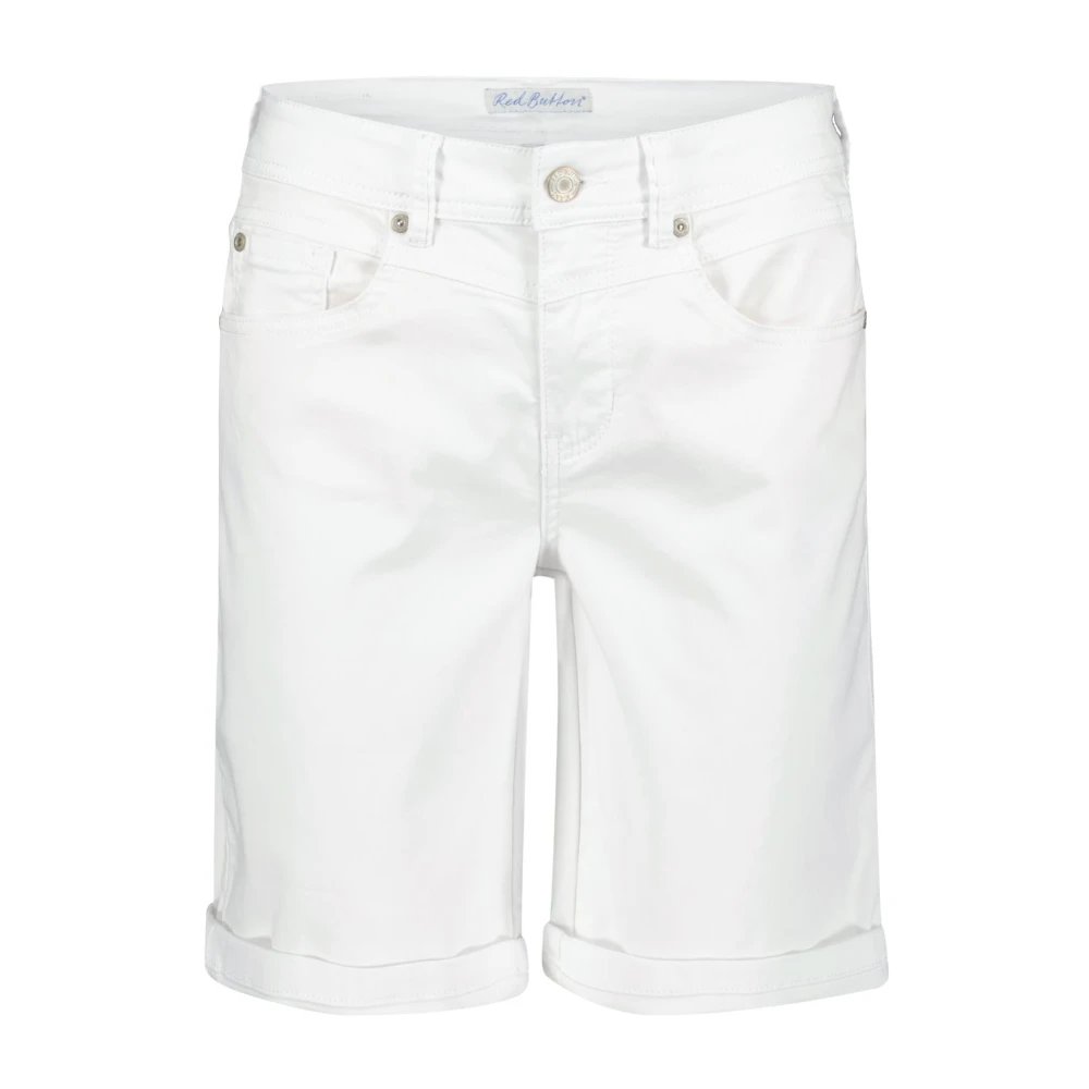 Red Button Parel Relax Shorts White Dames