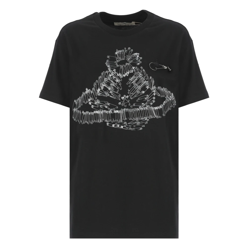 Vivienne Westwood Zwarte Katoenen T-shirt met Orb-logo Black Dames