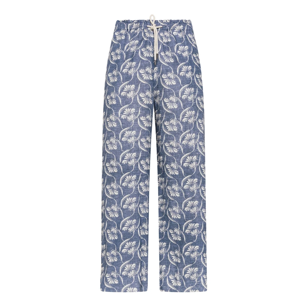 Seventy Blue Pantalone In Misto Lino - Female - Pyjamas - 2XL - Nightwear & Lounge