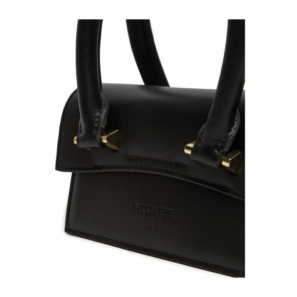 PATRIZIA PEPE Zwarte leren mini crossbody tas Black Dames
