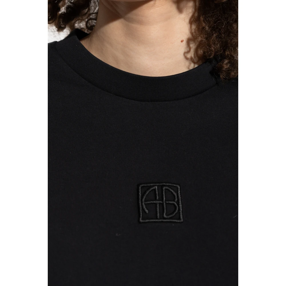 Anine Bing T-shirt 'Myers' Black Dames