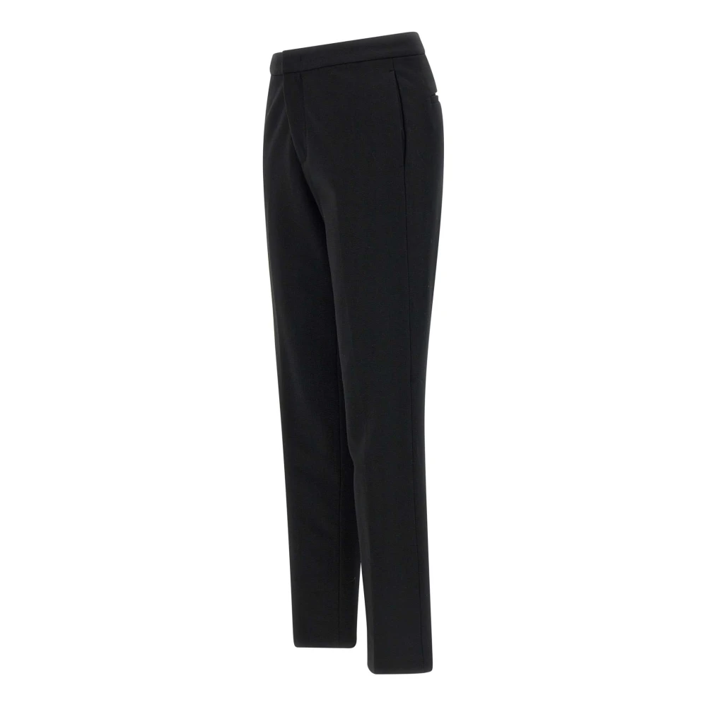 Fabiana Filippi Zwarte Crepe Broek Slim Fit Italië Black Dames