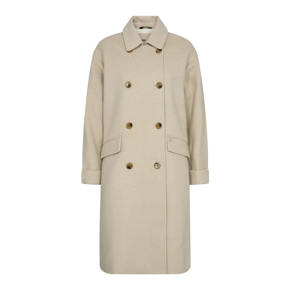 MOS MOSH Veergrijze wollen jas Beige Dames