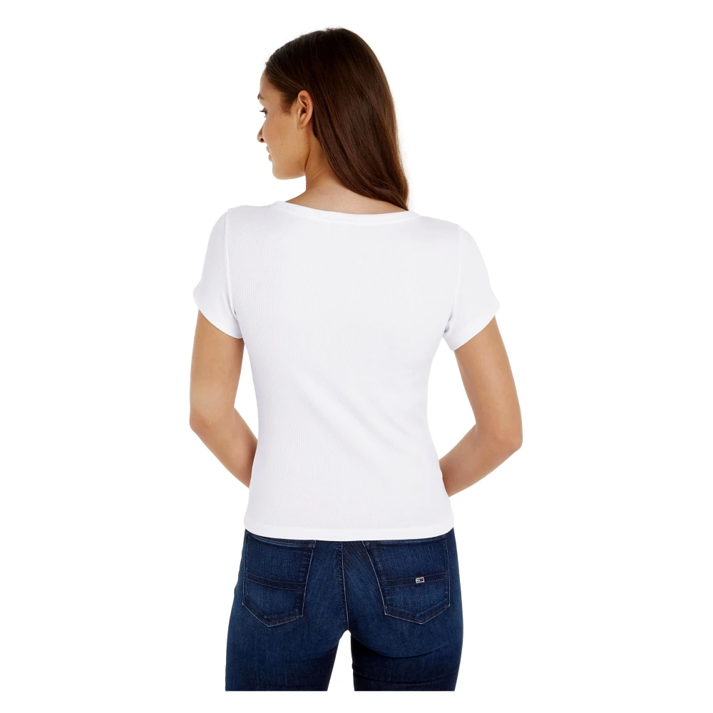 Tommy Jeans Essential Dames Aansluitend Shirt White Dames