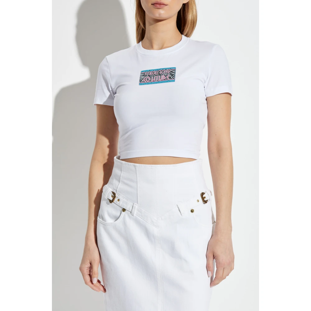 Versace Jeans Couture Bedrukt T-shirt White Dames