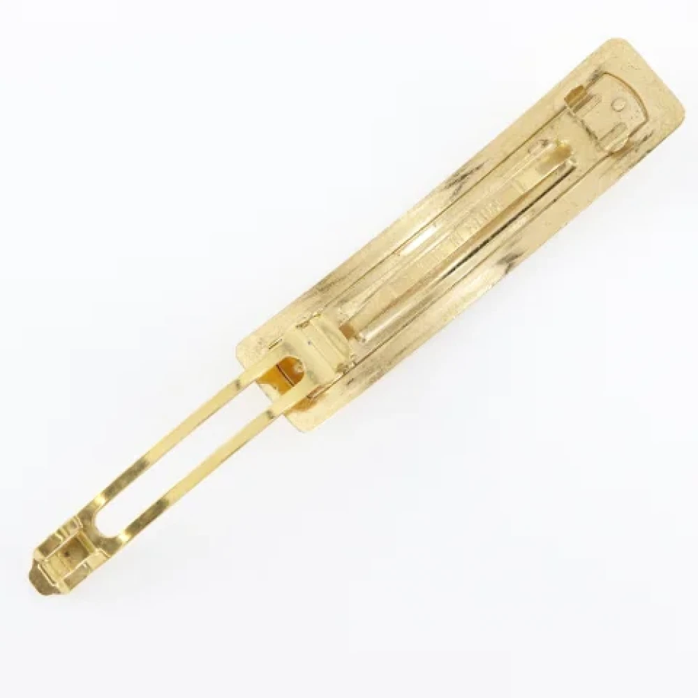 Chanel Vintage Pre-owned Metal hair-accessories Yellow Dames