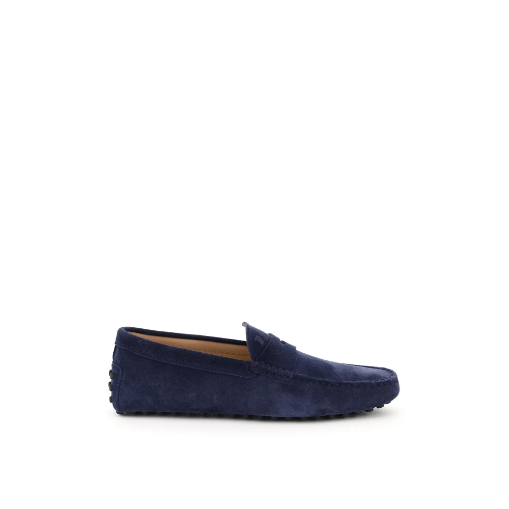 Tod's Mocka Driver Loafers med Penny Bar Blue, Herr