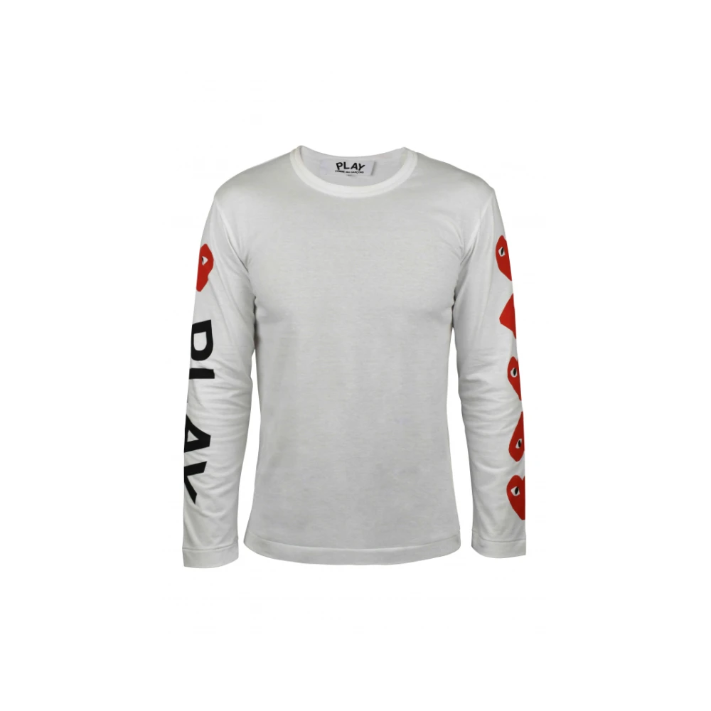 Comme des Garçons Hart Logo Wit Katoenen T-Shirt White Heren