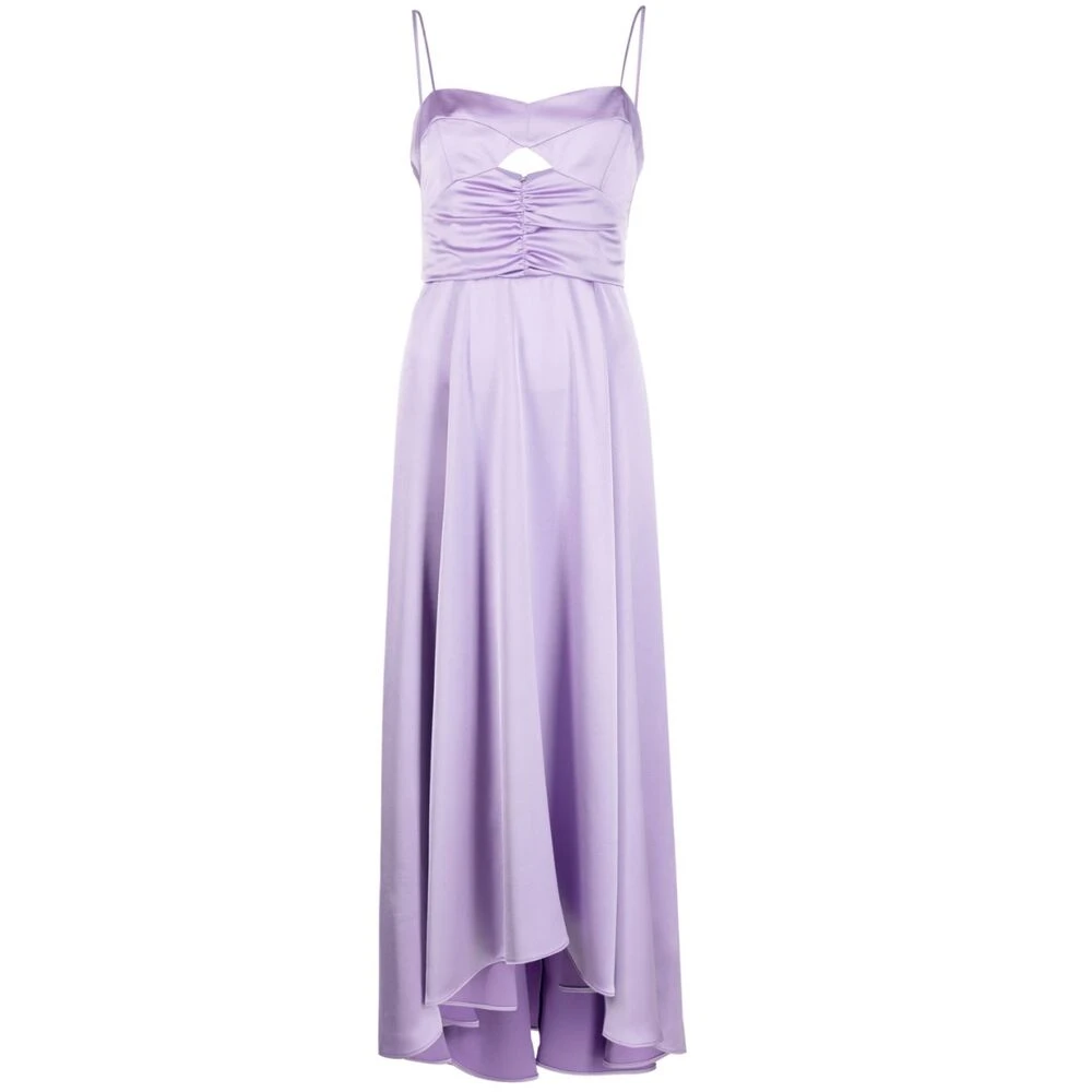 Pinko Lavendel Paarse Gerimpelde Uitlopende Jurk Purple Dames
