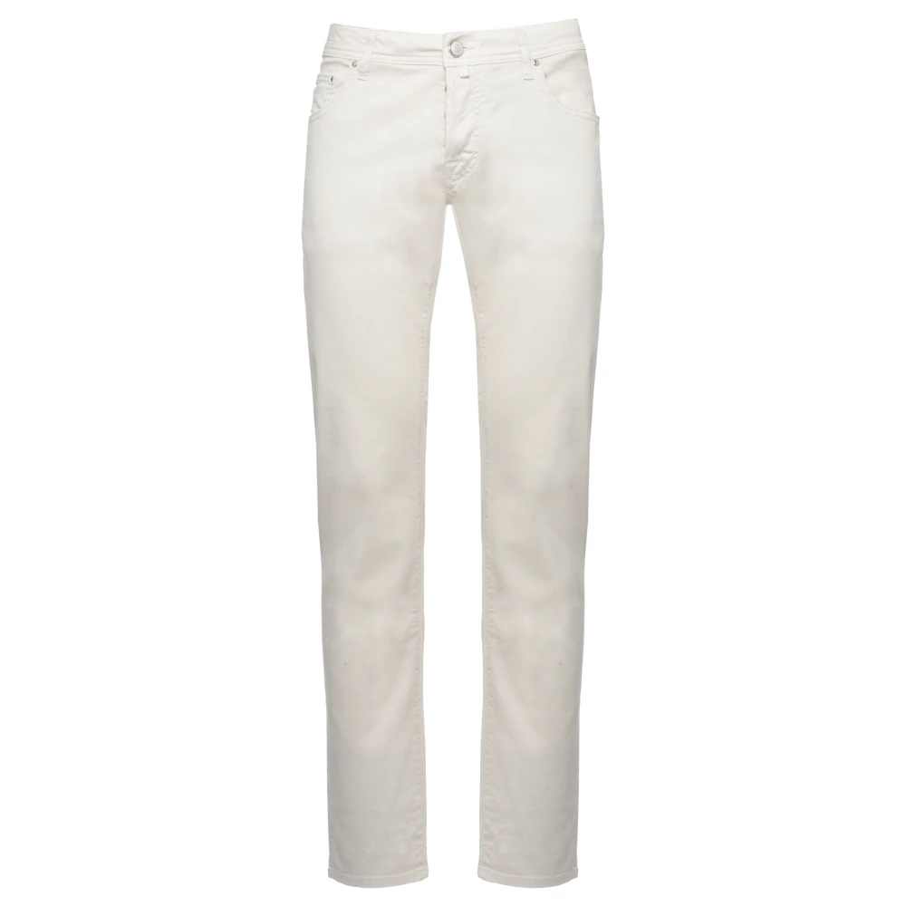 Jacob Cohën Mannelijk Wit Jeans Heren, W34, Katoen, Slim Fit Jeans