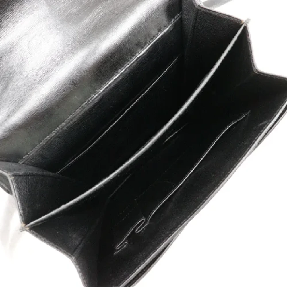 Hermès Vintage Pre-owned Leather shoulder-bags Black Dames