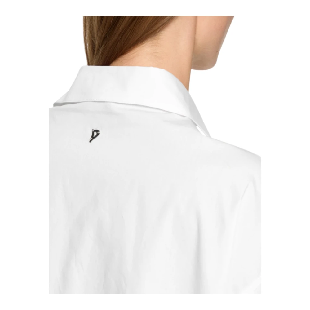Dondup Witte Oversized Poplin Shirt met Zakken White Dames