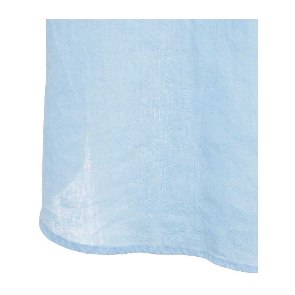 Polo Ralph Lauren Blauwe Linnen Popover Shirt Blue Dames
