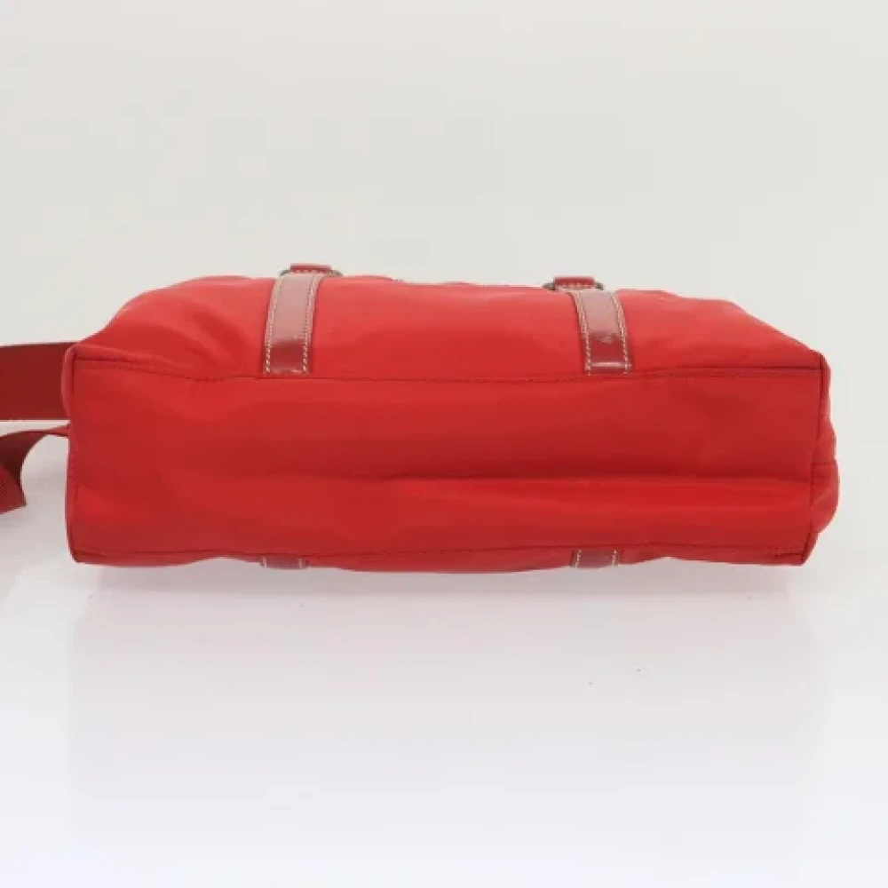 Prada Vintage Pre-owned Cotton handbags Red Dames