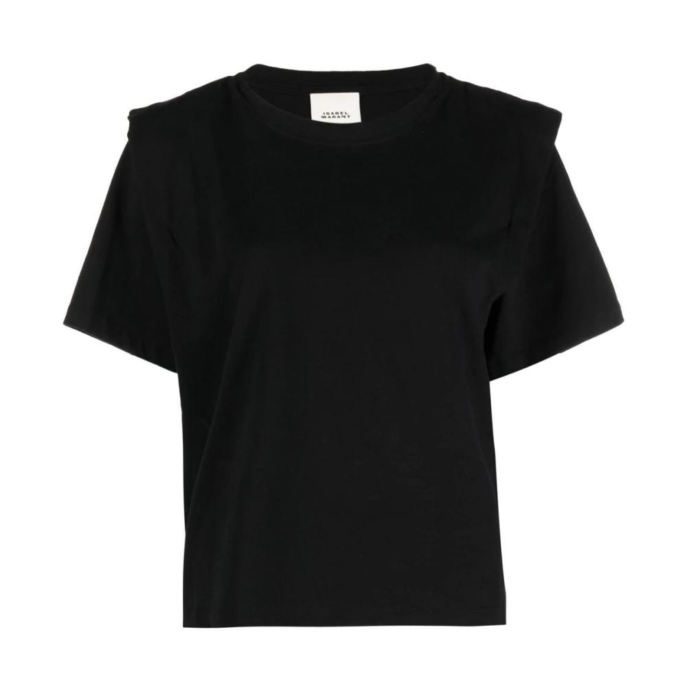 Isabel Marant Étoile Zwarte Zelitos T-Shirt met Gewatteerde Schouders Black Dames