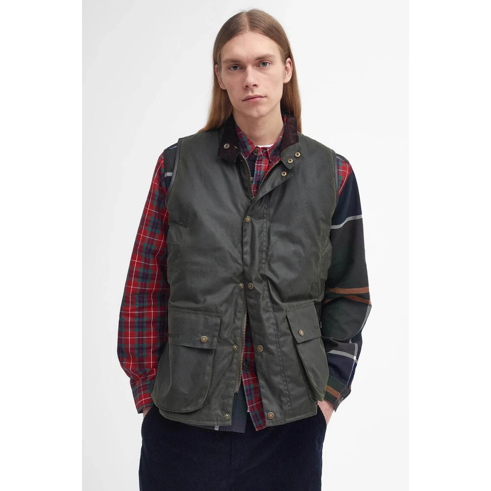 Barbour Gewaxt Gilet Archief Olijf-S Green Heren