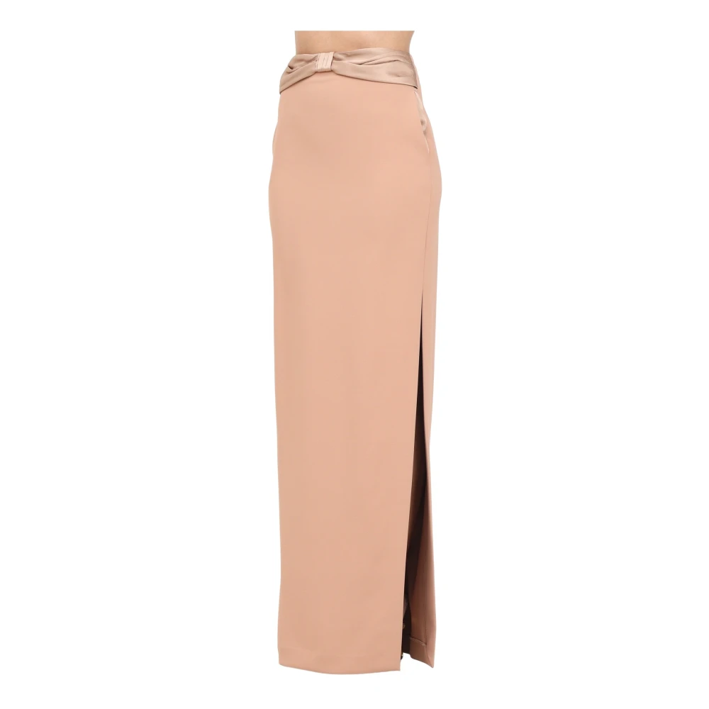 Elisabetta Franchi Elegante Nude Lange Rok Beige Dames