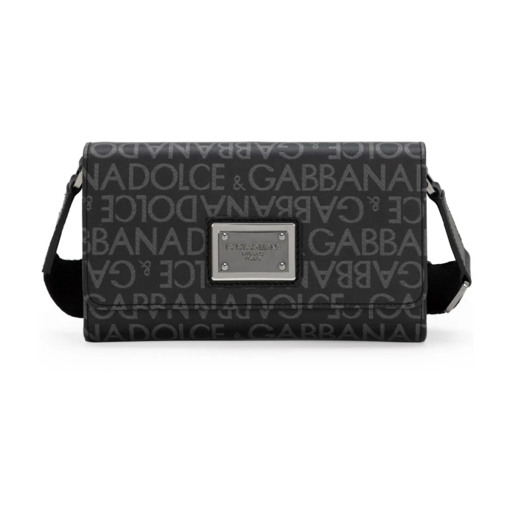 Dolce & Gabbana Logo Crossbody Tas in Zwart Black Heren