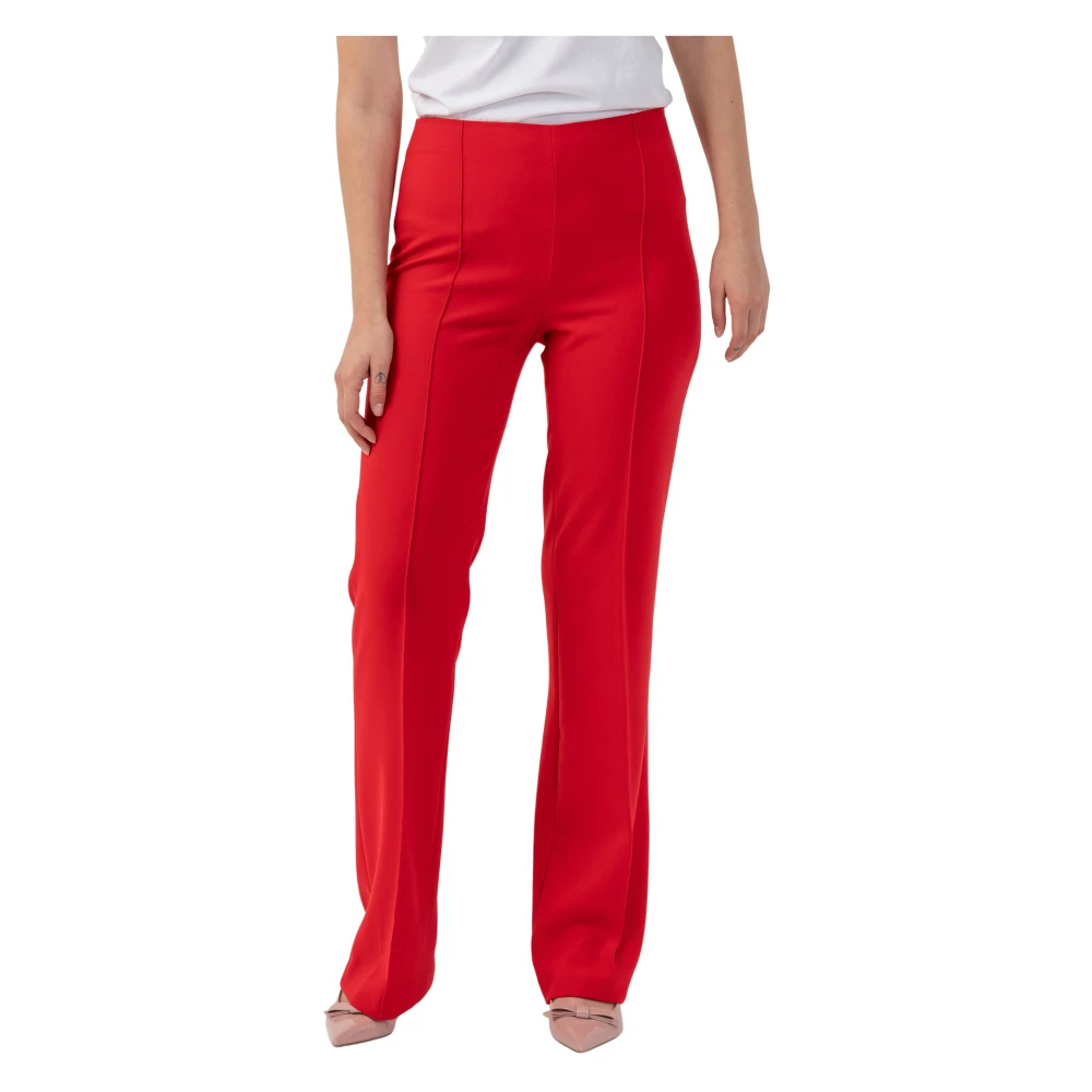 Kocca Red Stylish Monocolour Slim Fit Trousers - Female - Wide Trousers - Xs - Trousers