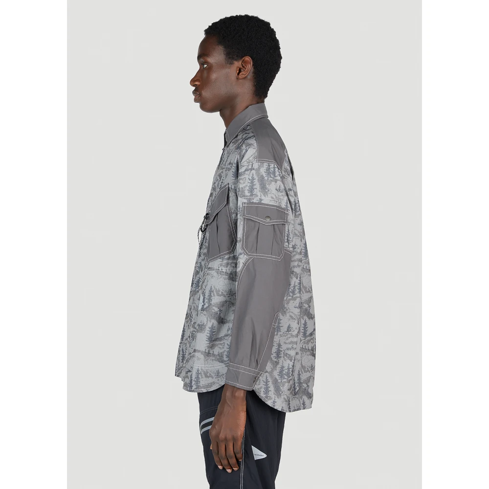 And Wander Berg Ripstop Shirt met Karabiner Motief Gray Heren